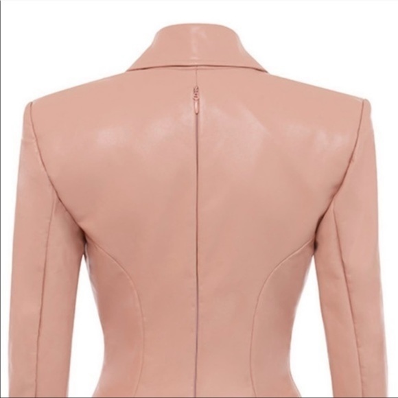 House of CB PEONY BLUSH STRETCH VEGAN LEATHER JACKET BODYSUIT - Picture 12 of 15